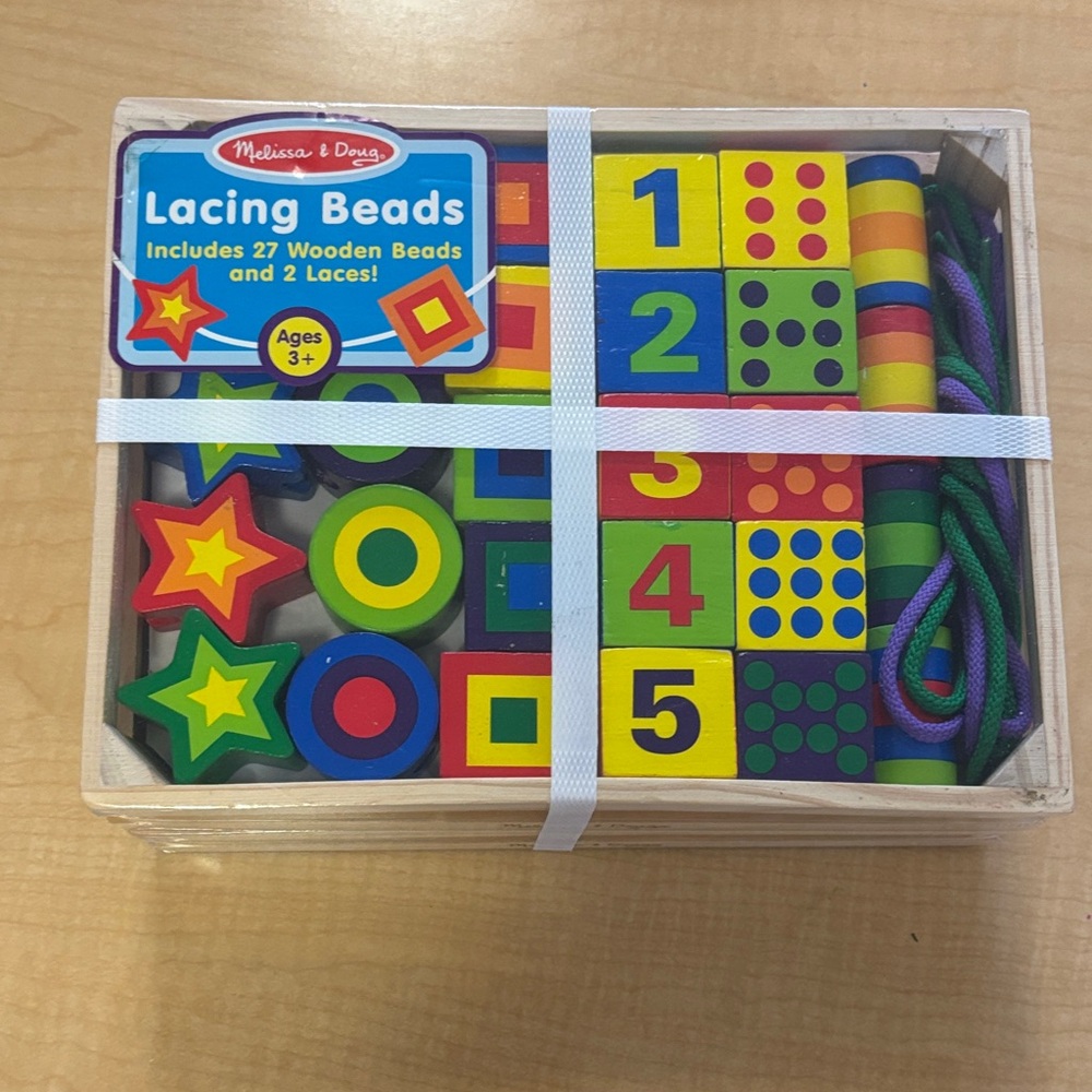 Melissa & Doug Colorful Lacing Beads 2 pack Set